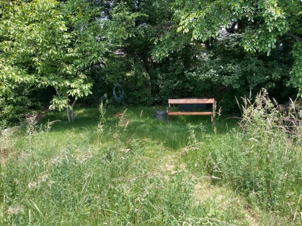 garten, bank, entspannung